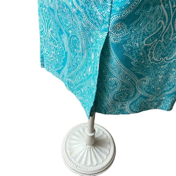 Teal and White Paisley A-Line Skirt by Talbots.  SZ: 6 / EUC - Picture 7 of 9